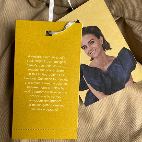 NWT Target Kika Vargas Scalloped Edge Trimmed Tan Trench Coat - Picture 6 of 15